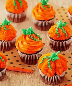 Orange Cupcake paint by numbers