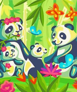 Panda Family paint by numbers