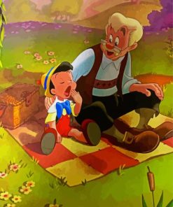 Pinocchio and Geppetto paint by numbers