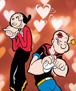 Popeye and Olive paint by numbers