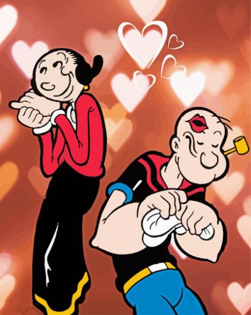 Popeye and Olive paint by numbers