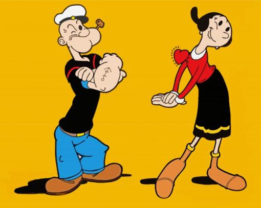 Popeye and Olive paint by numbers