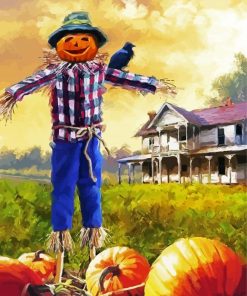 Pumpkin Patch Scare Crow Paint By Number