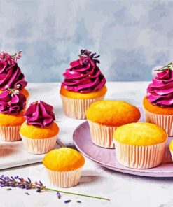 Purple Cupcake paint by numbers