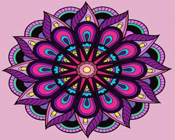 Purple Mandala paint by numbers