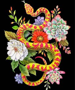 Python Snake and Succulent paint by numbers