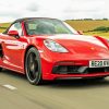 Red Porsche 718 Boxster paint by numbers