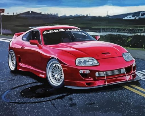 Red Supra Mk4 paint by numbers