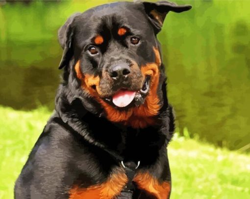 Rottweiler Dog paint by numbers