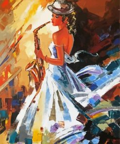 Saxophone Lady paint by numbers