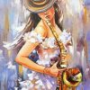 Saxophone Woman paint by numbers