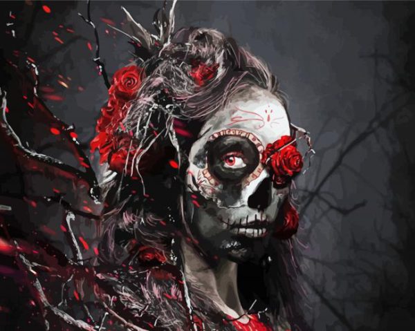 Scary Sugar Skull Woman Paint By Number