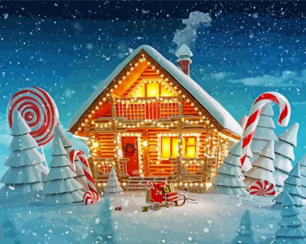 Shiny Christmas House Paint By Number