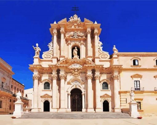 Sicilia Cathedral of Syracuse paint by numbers