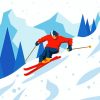 Skier Illustration paint by numbers