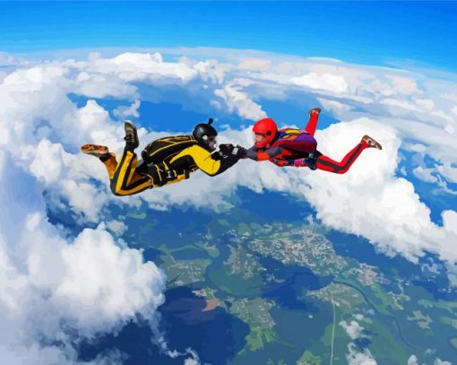 Skydiving Illustration Paint By Number