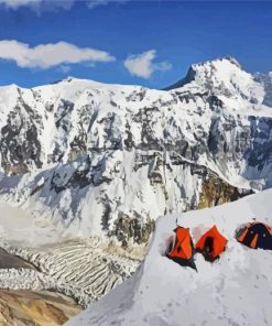 Snowy Ismoil Somoni Peak Tajikistan paint by numbers