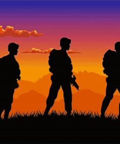 Soldiers Silhouette paint by numbers