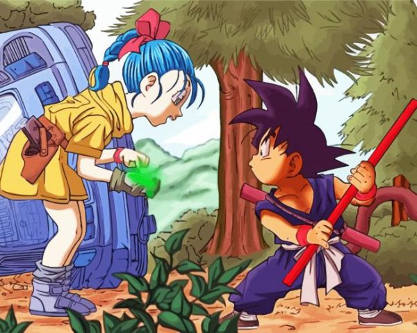 Son Goku And Bulma Paint By Number