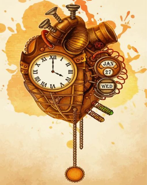 Steampunk Mechanical Heart Paint By Number