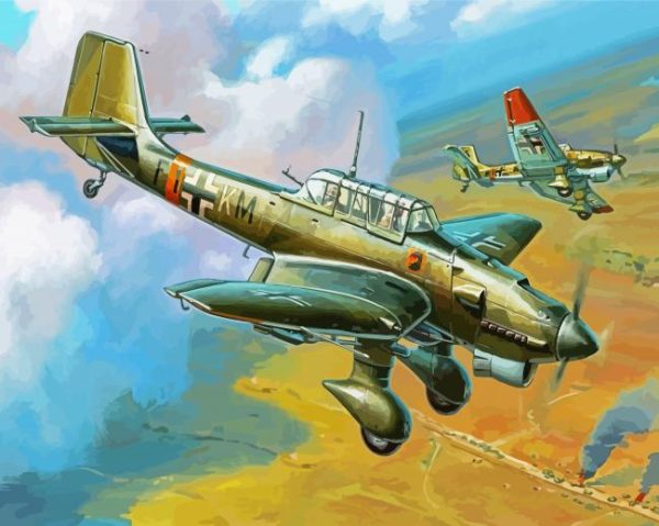 Stuka War JetPlane Paint By Number