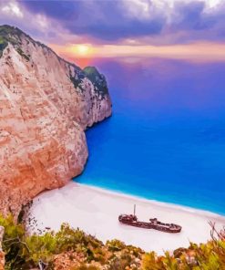 Sunset Navagio Zakynthos paint by numbers