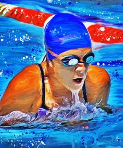 Swimmer Lady paint by numbers