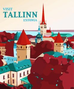 Tallinn Estonia Poster paint by numbers