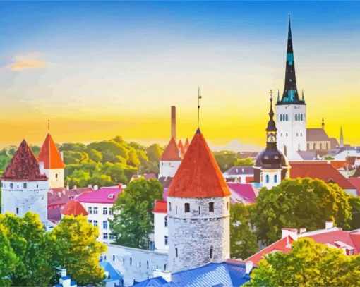 Tallinn Estonia paint by numbers