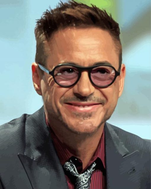 The American Actor Robert Downey Jr paint by numbers