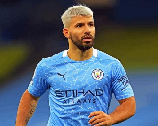 The Footballer Sergio Aguero paint by numbers