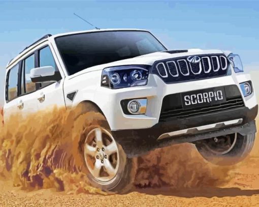 White Scorpio Car paint by numbers