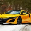 Yellow Acura NSX paint by numbers