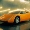 Yellow Lamborghini Countach paint by numbers