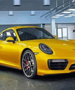 Yellow Porsche 911 paint by numbers