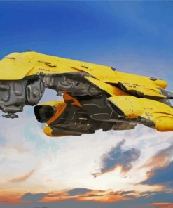 Yellow Spaceship Paint By Number