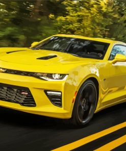 Yellow Chevrolet Camaro paint by numbers