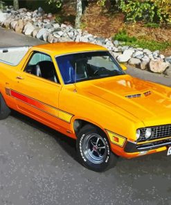 Yellow Ford Ranchero Classical Car Paint By Number