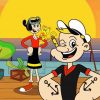 Young Popeye and Olive paint by numbers