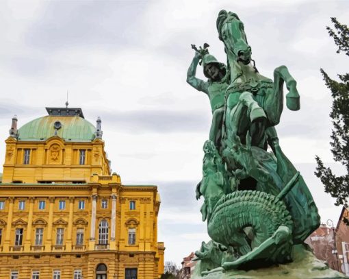 Zagreb Statue Paint By Number