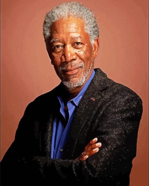 Actor Morgan Freeman paint by numbers