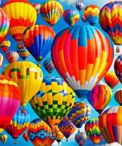 Aesthetic Colorful Hot Air Balloons paint by numbers