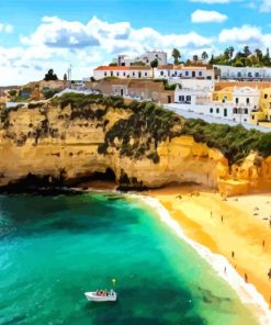 Algarve Portugal Beach paint by numbers