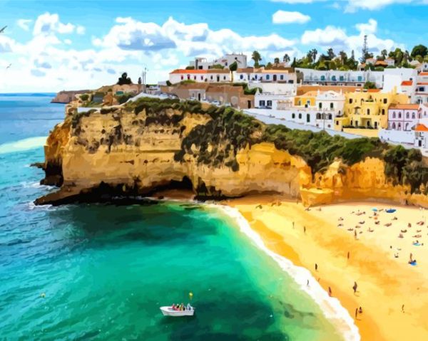 Algarve Portugal Beach paint by numbers