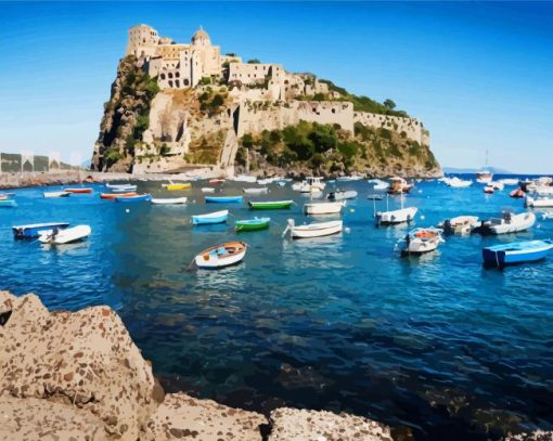 Aragonese Castle Ischia paint by numbers