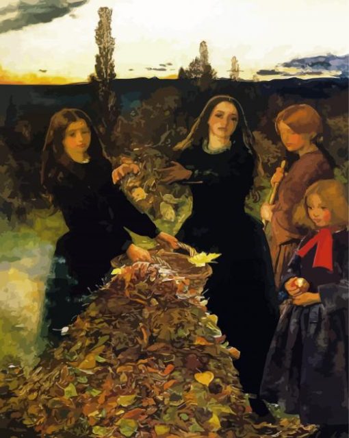 Autumn Leaves by John Everett Millais paint by numbers