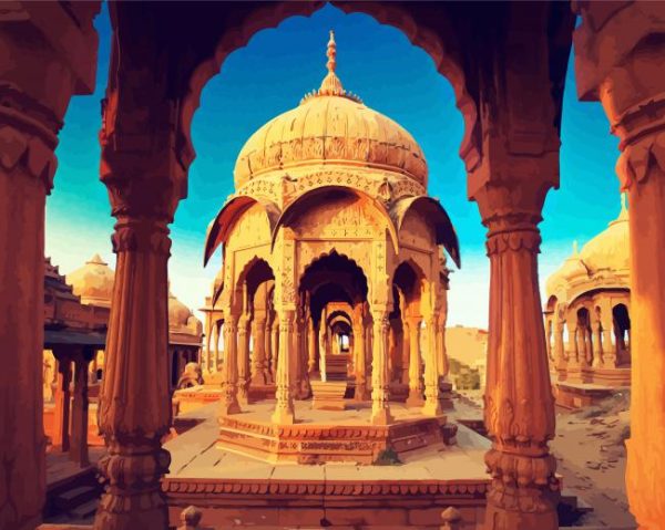 Bada Bagh Temple India paint by numbers