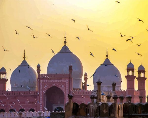 Badshahi Mosque Lahore Pakistan paint by numbers