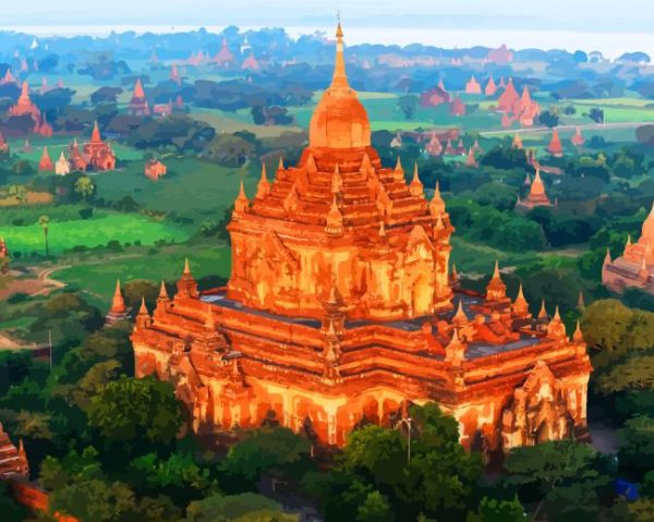 Bagan Myanmar Dhammayangyi Temple paint by numbers