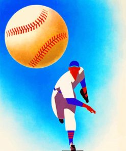 Baseball Pitcher paint by numbers